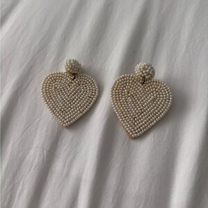 Beaded, heart earrings